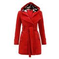 Buy Fleece Double Breasted Waist Belt Long Coat in Pakistan