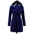 Buy Fleece Double Breasted Waist Belt Long Coat in Pakistan