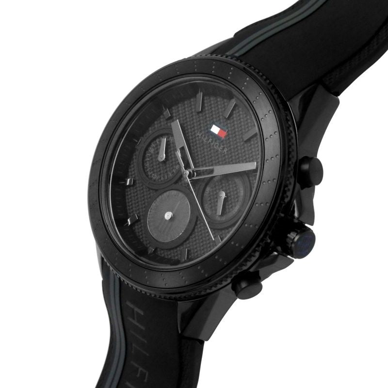 Buy Tommy Hilfiger Mens Quartz Black Silicone Strap Black Dial 47mm Watch - 1791861 in Pakistan