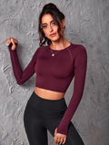 Buy SHEIN Yoga Basic Seamless Raglan Sleeve Sports Tee in Pakistan