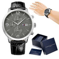 Buy Tommy Hilfiger Casual Grey Dial Black Leather Strap Watch for Men - 1710361 in Pakistan