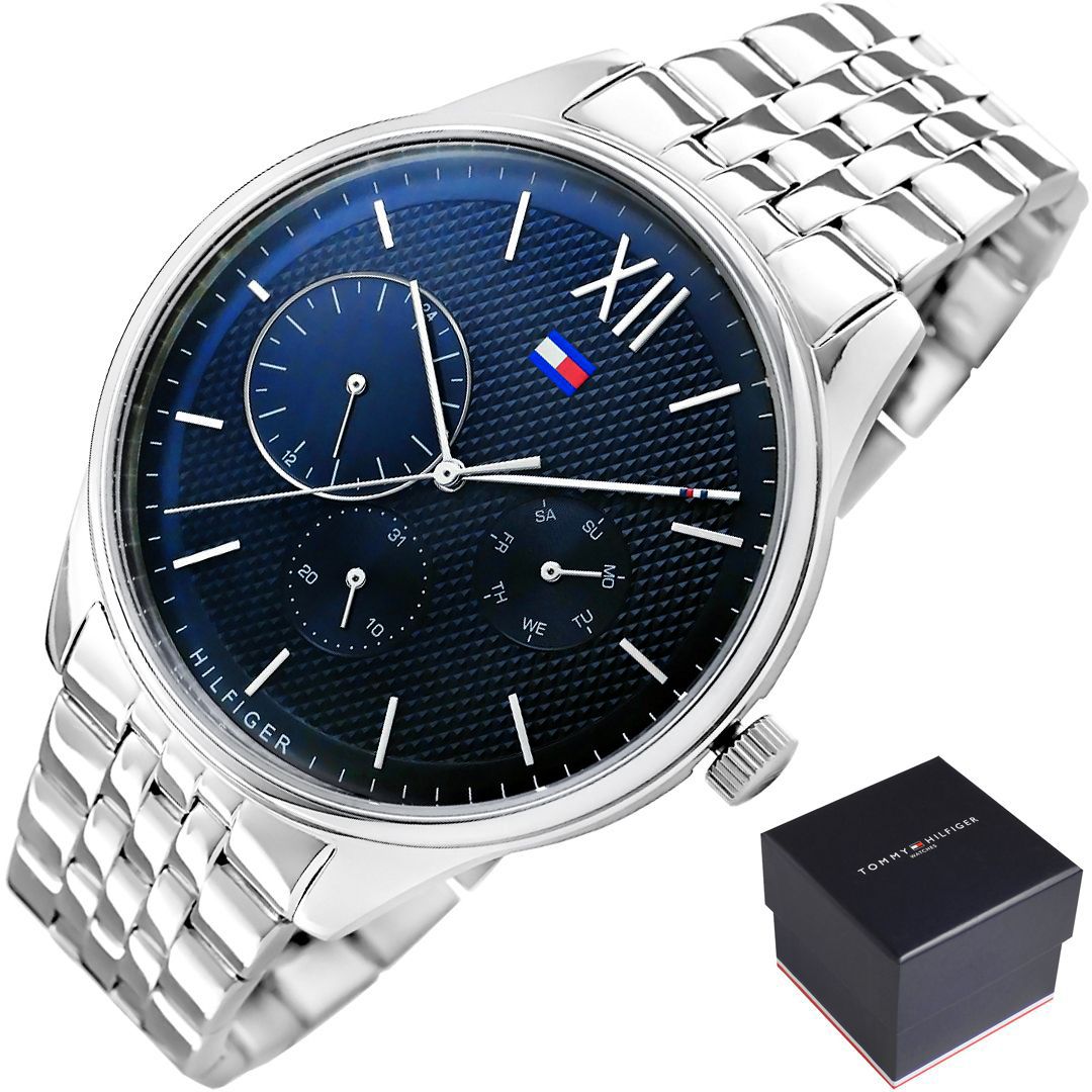 Buy Tommy Hilfiger Mens Chronograph Quartz Stainless Steel Blue Dial 44mm Watch - 1791416 in Pakistan