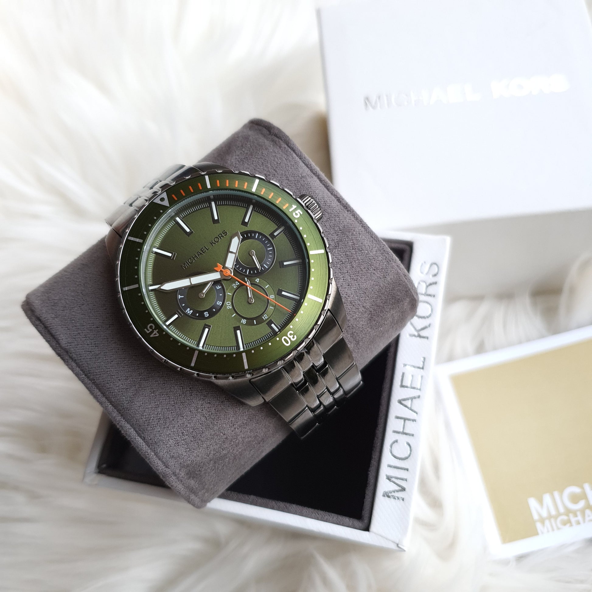 Buy Michael Kors Mens Chronograph Stainless Steel Green Dial 44mm Watch - Mk7158 in Pakistan