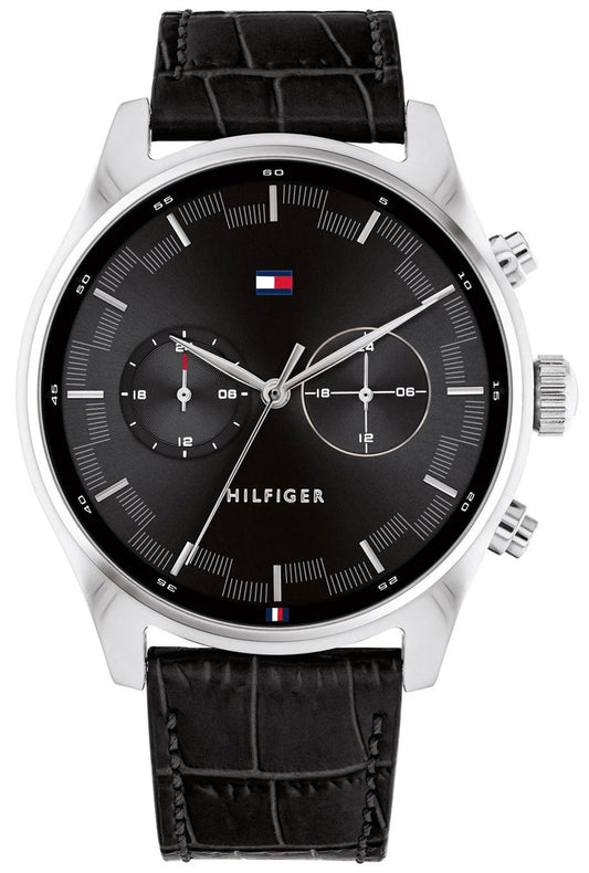 Buy Tommy Hilfiger Grey Dial Black Leather Strap Watch for Men - 1710424 in Pakistan