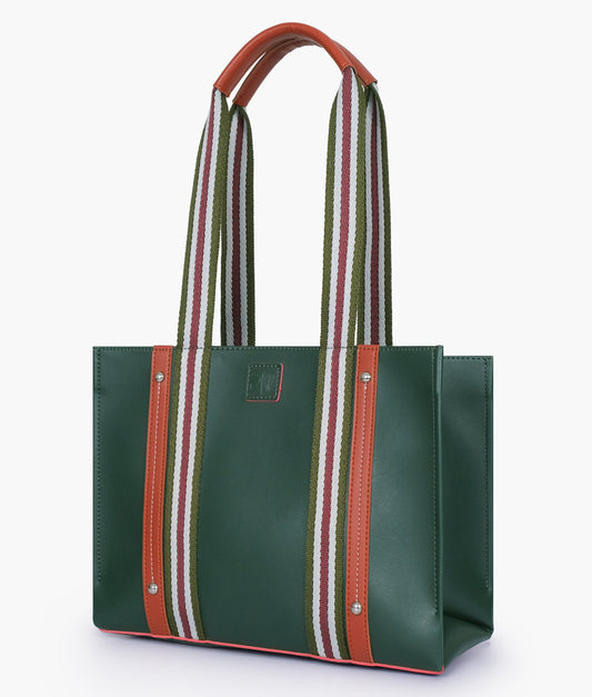 Buy Army green long strap tote bag in Pakistan