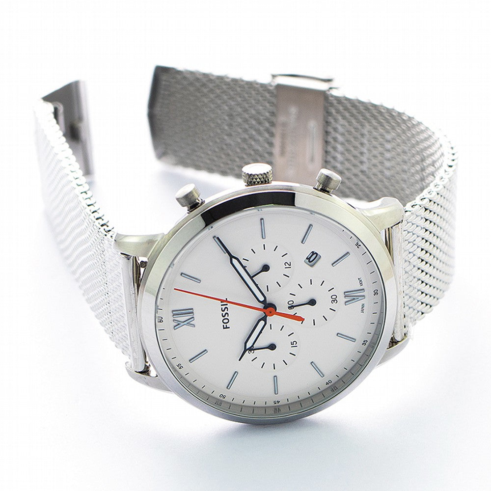 Buy Neutra Chronograph White Dial Silver Mesh Bracelet Watch For Men in Pakistan