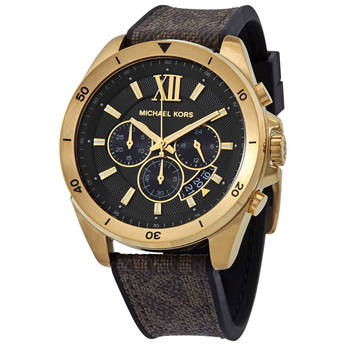 Buy Michael Kors Chronograph Stainless Steel Black Dial Brown Leather Strap Watch for Men - Mk8849 in Pakistan