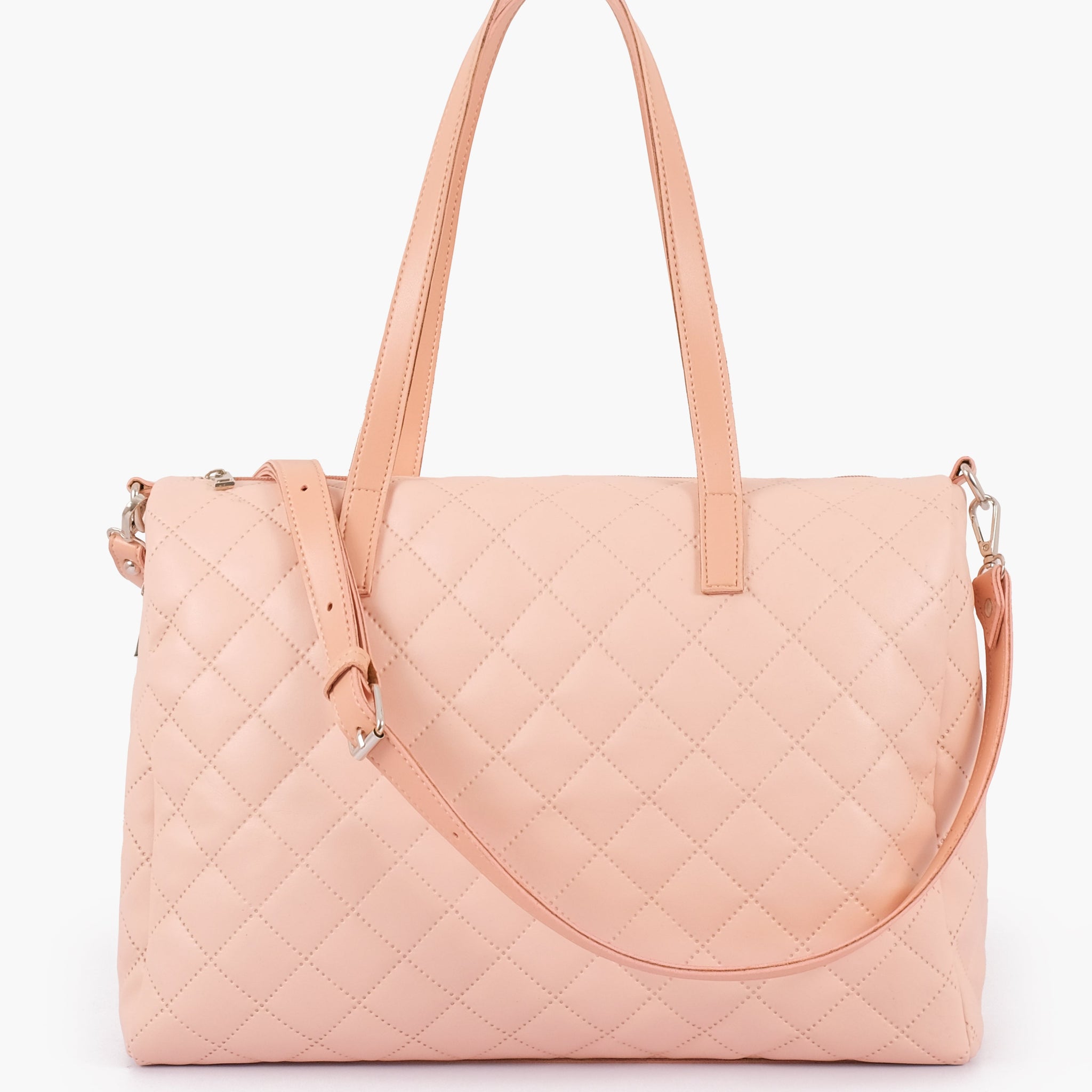 Buy Baby pink quilted carryall tote bag in Pakistan