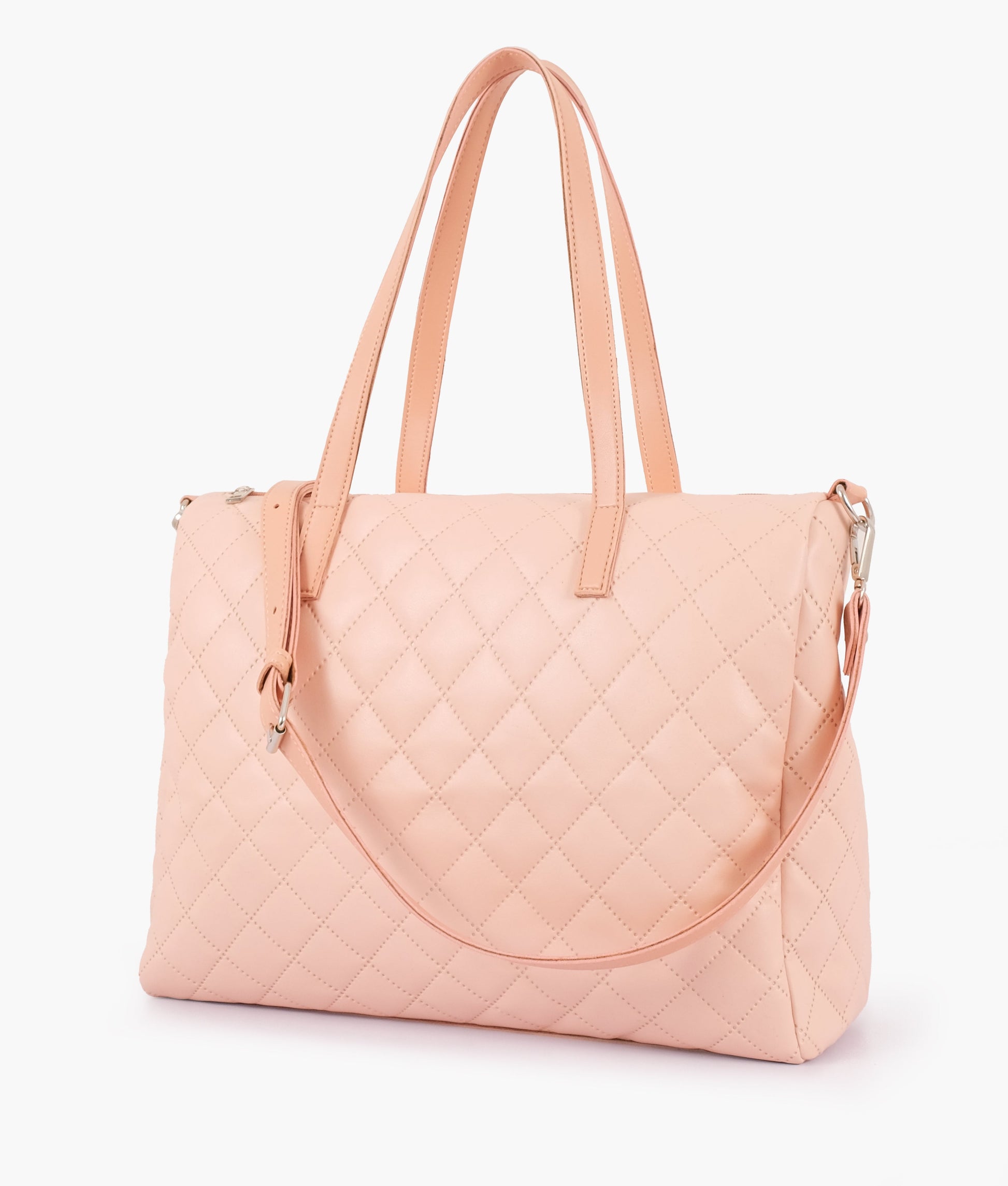 Buy Baby pink quilted carryall tote bag in Pakistan