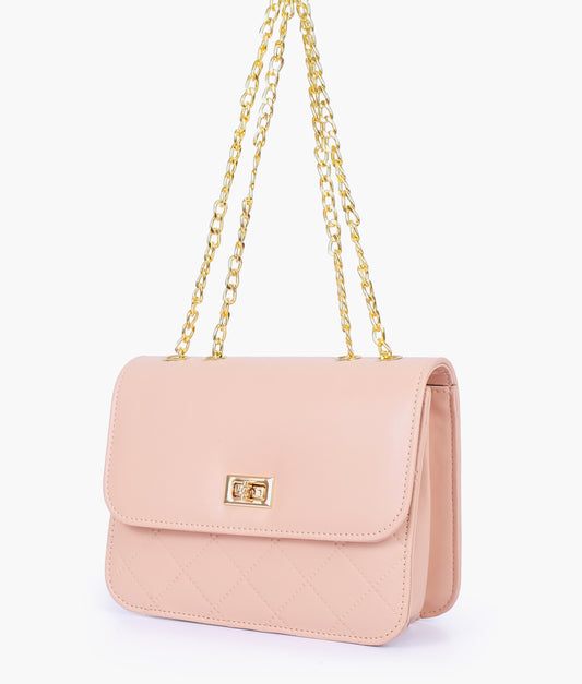 Buy Baby pink quilted chain cross-body bag in Pakistan