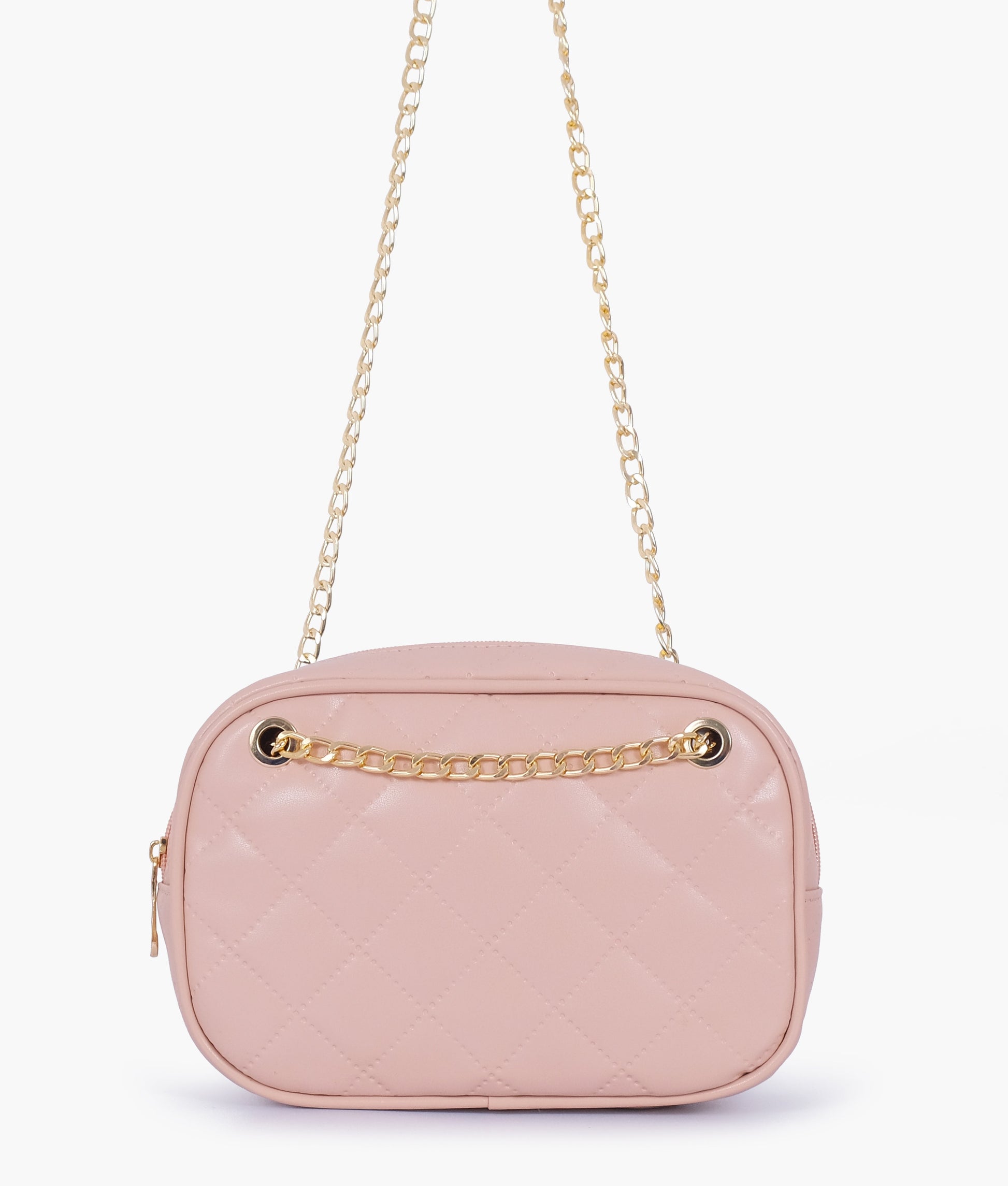 Buy Baby pink quilted rectangle cross-body bag in Pakistan