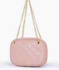 Buy Baby pink quilted rectangle cross-body bag in Pakistan