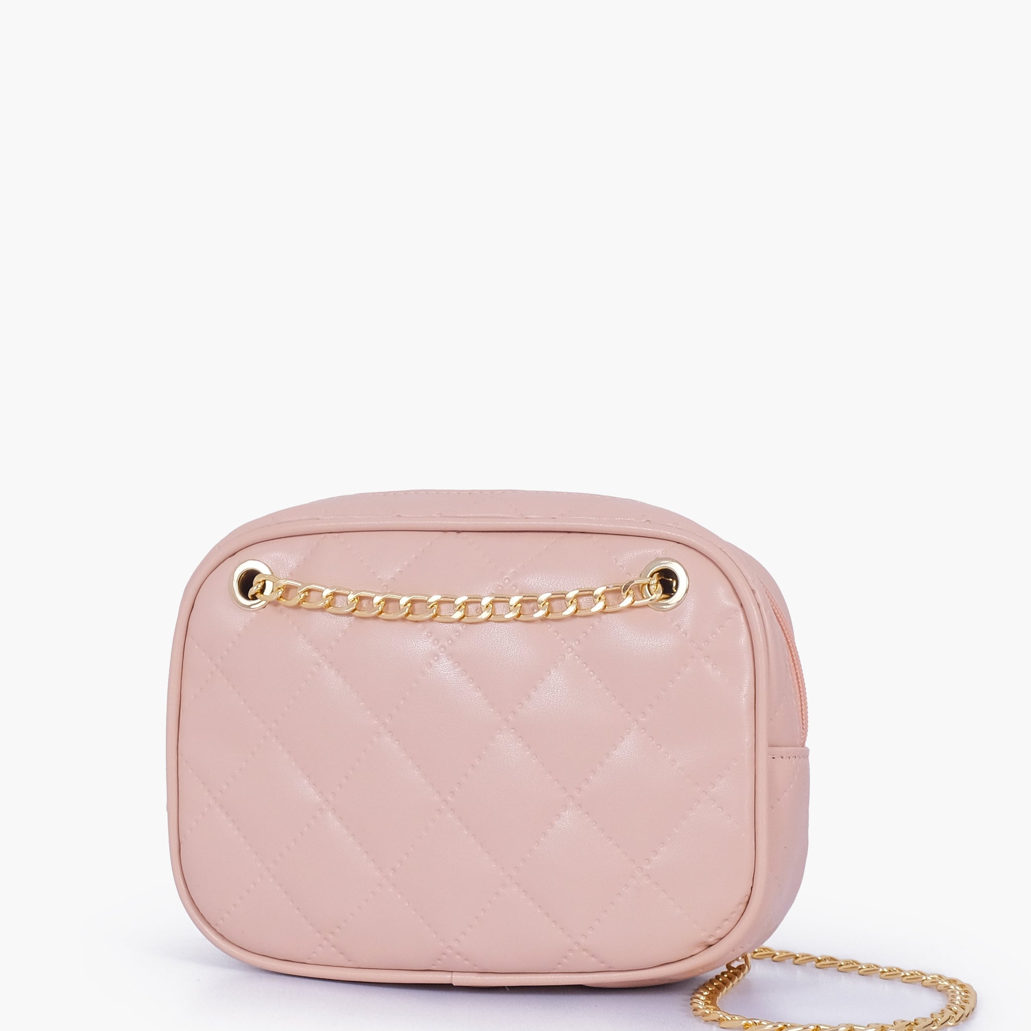 Buy Baby pink quilted rectangle cross-body bag in Pakistan