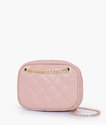 Buy Baby pink quilted rectangle cross-body bag in Pakistan