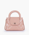 Buy Baby pink flap quilted bag with top handle in Pakistan