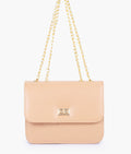 Buy Beige quilted chain cross-body bag in Pakistan