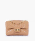 Buy Beige quilted mini bag with chain in Pakistan