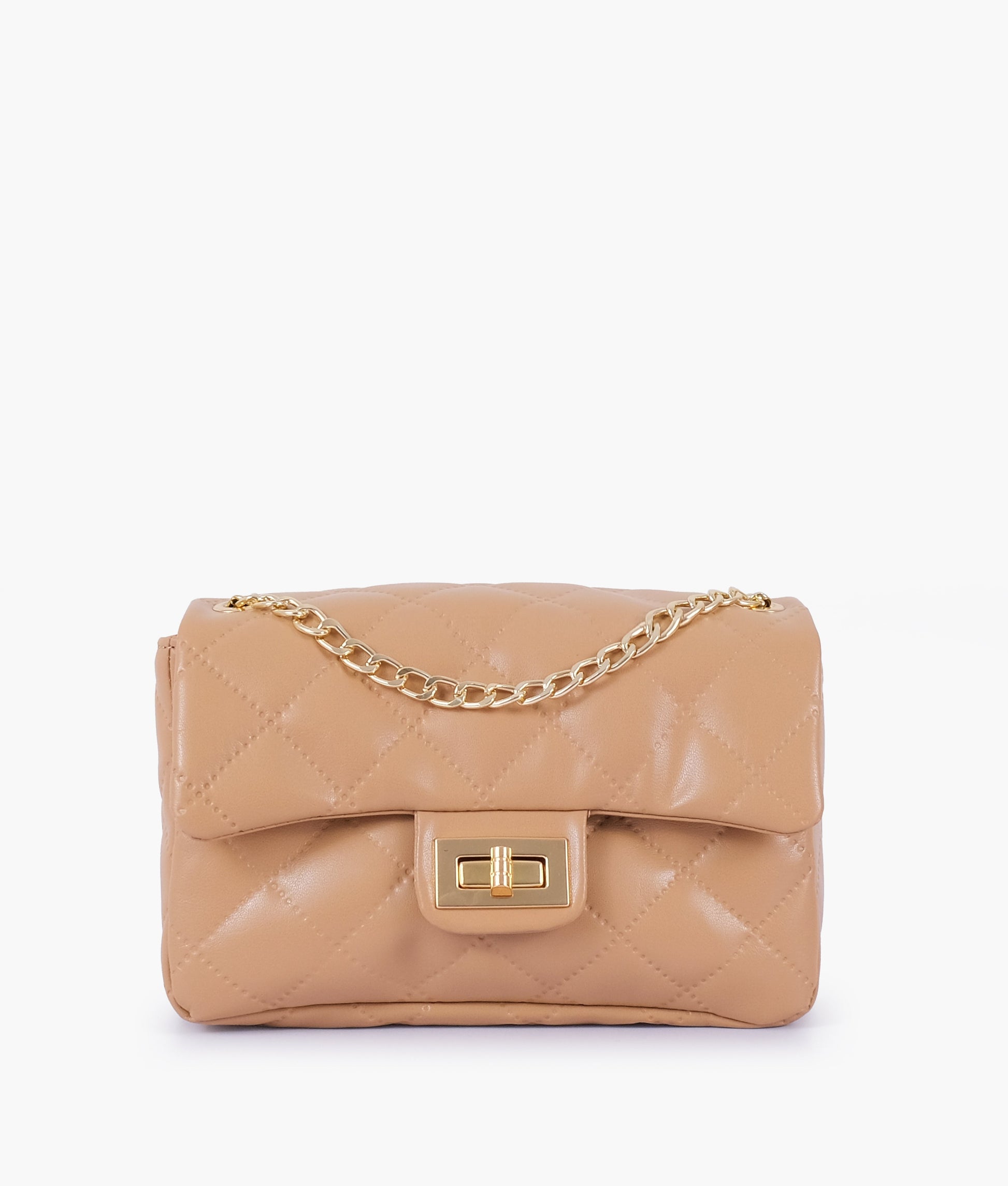 Buy Beige quilted mini bag with chain in Pakistan