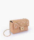 Buy Beige quilted mini bag with chain in Pakistan