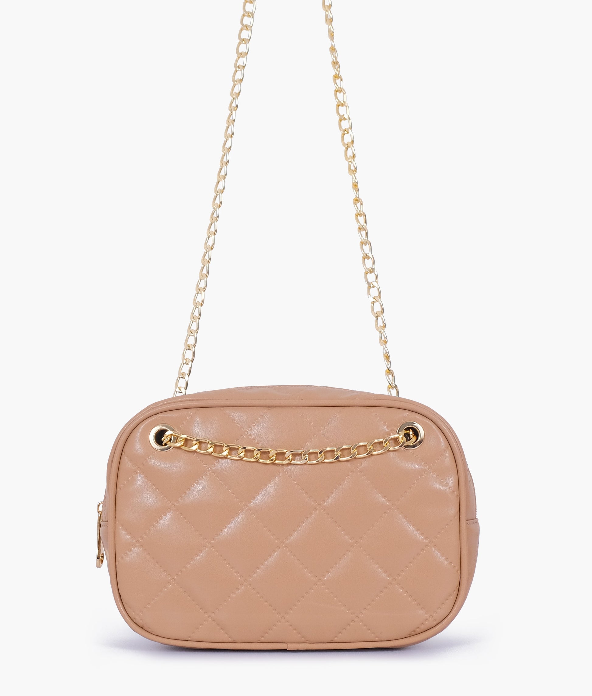 Buy Beige quilted rectangle cross-body bag in Pakistan