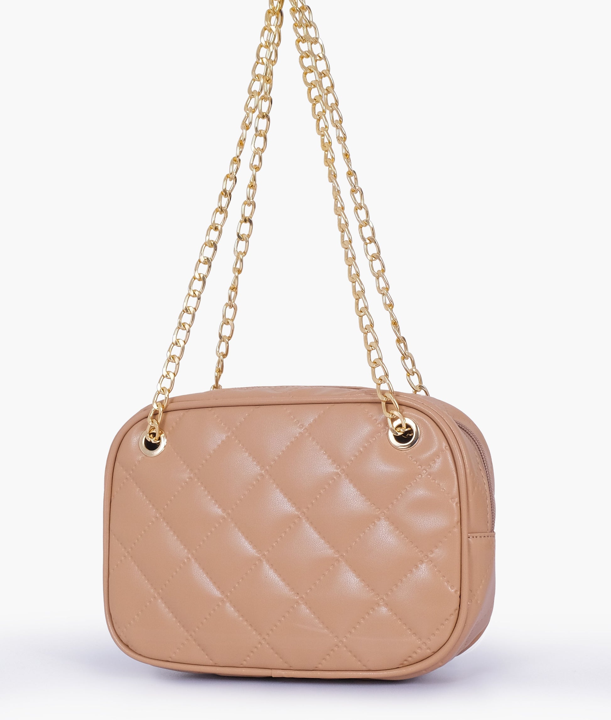 Buy Beige quilted rectangle cross-body bag in Pakistan