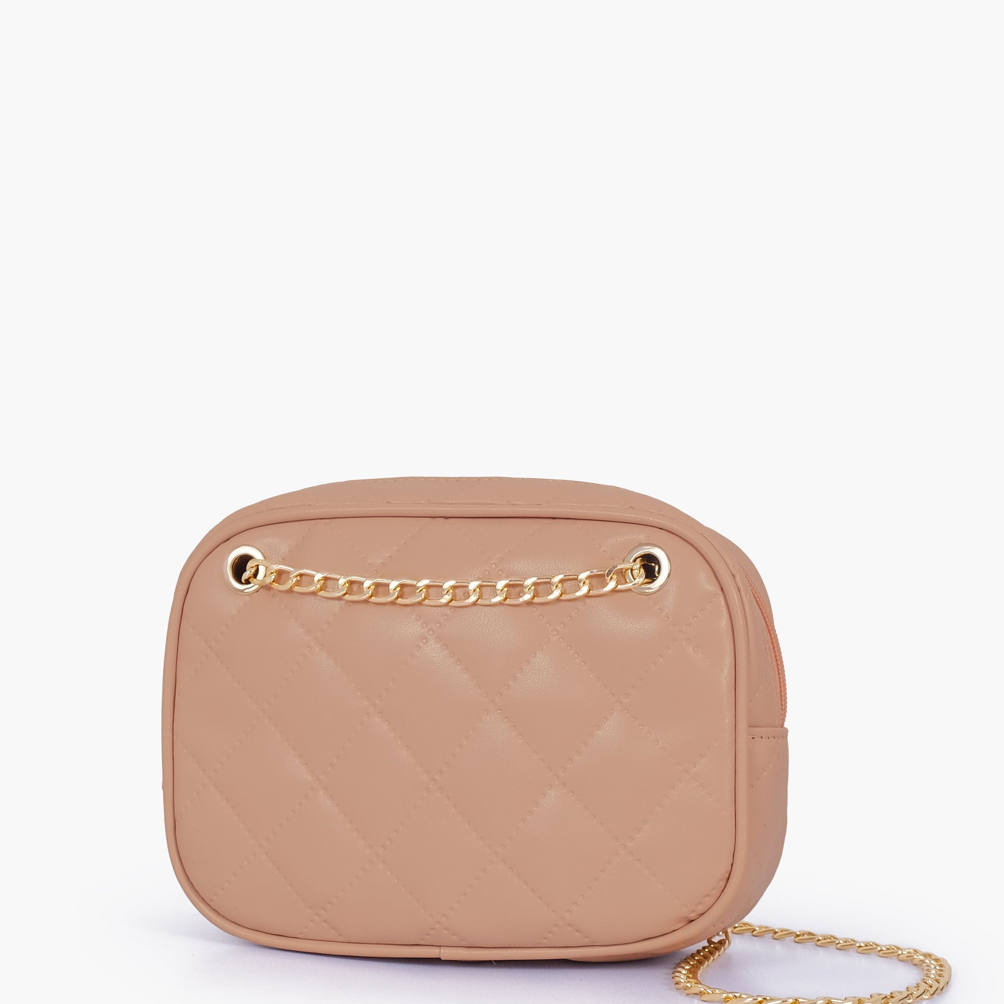 Buy Beige quilted rectangle cross-body bag in Pakistan