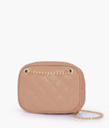 Buy Beige quilted rectangle cross-body bag in Pakistan