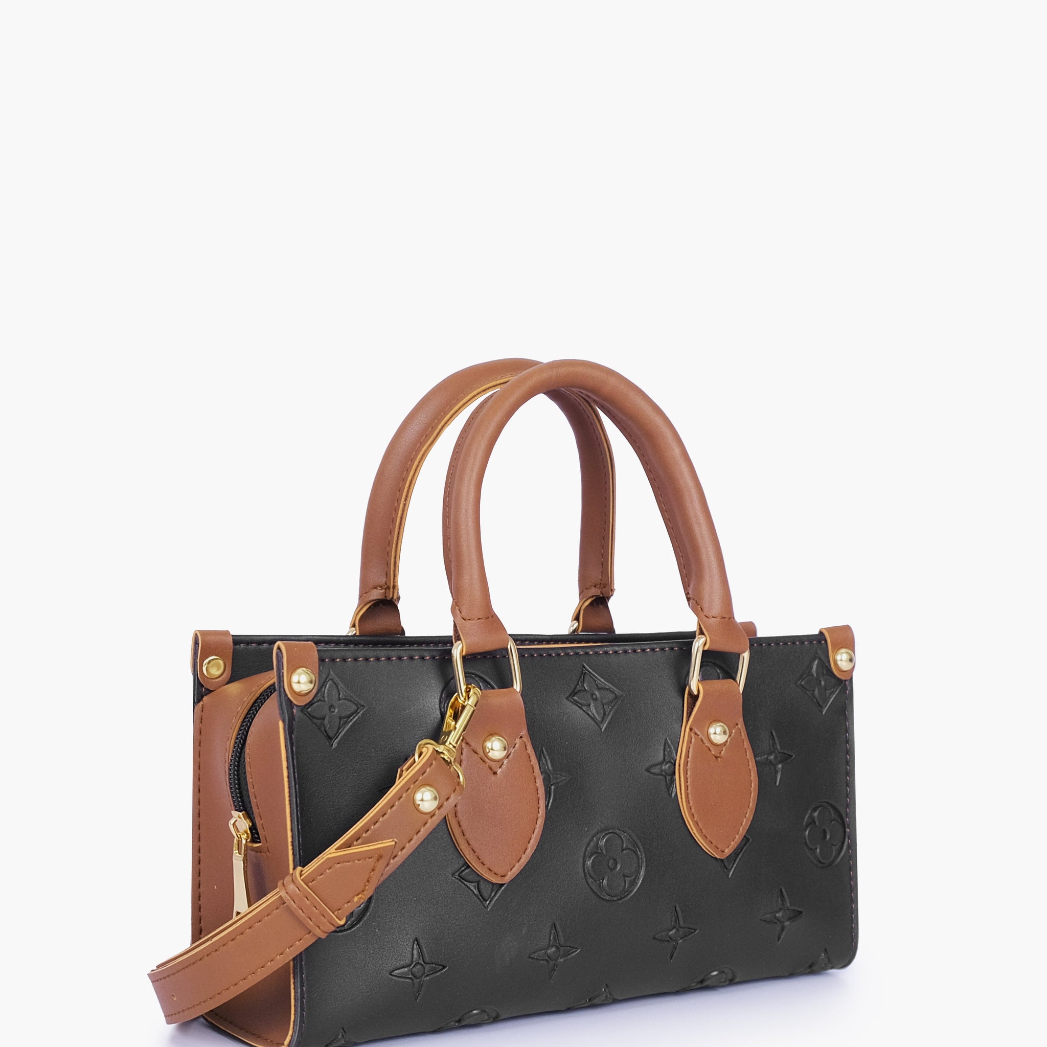 Buy Black and brown on-the-go mini bag in Pakistan