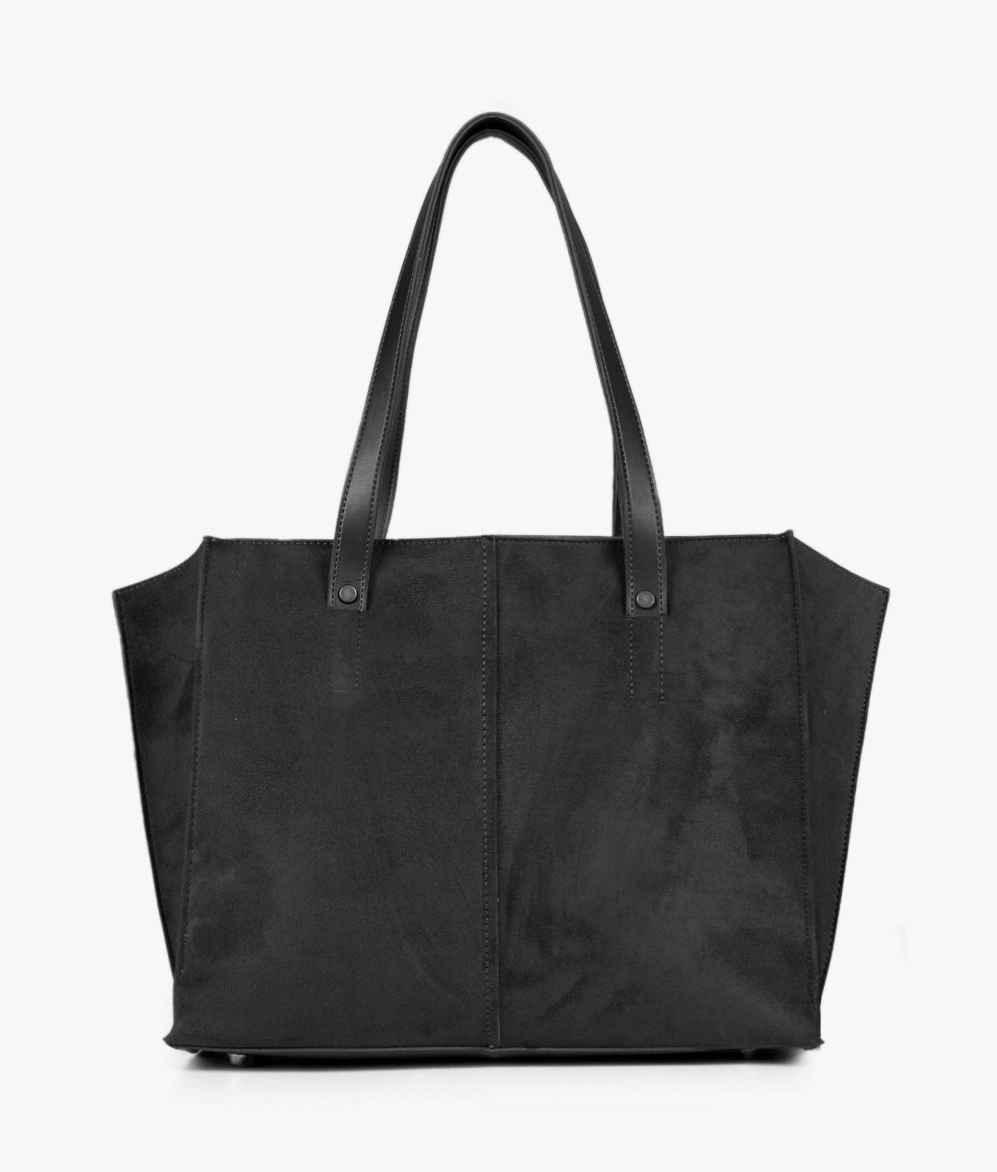 Buy Black suede over the shoulder tote bag in Pakistan