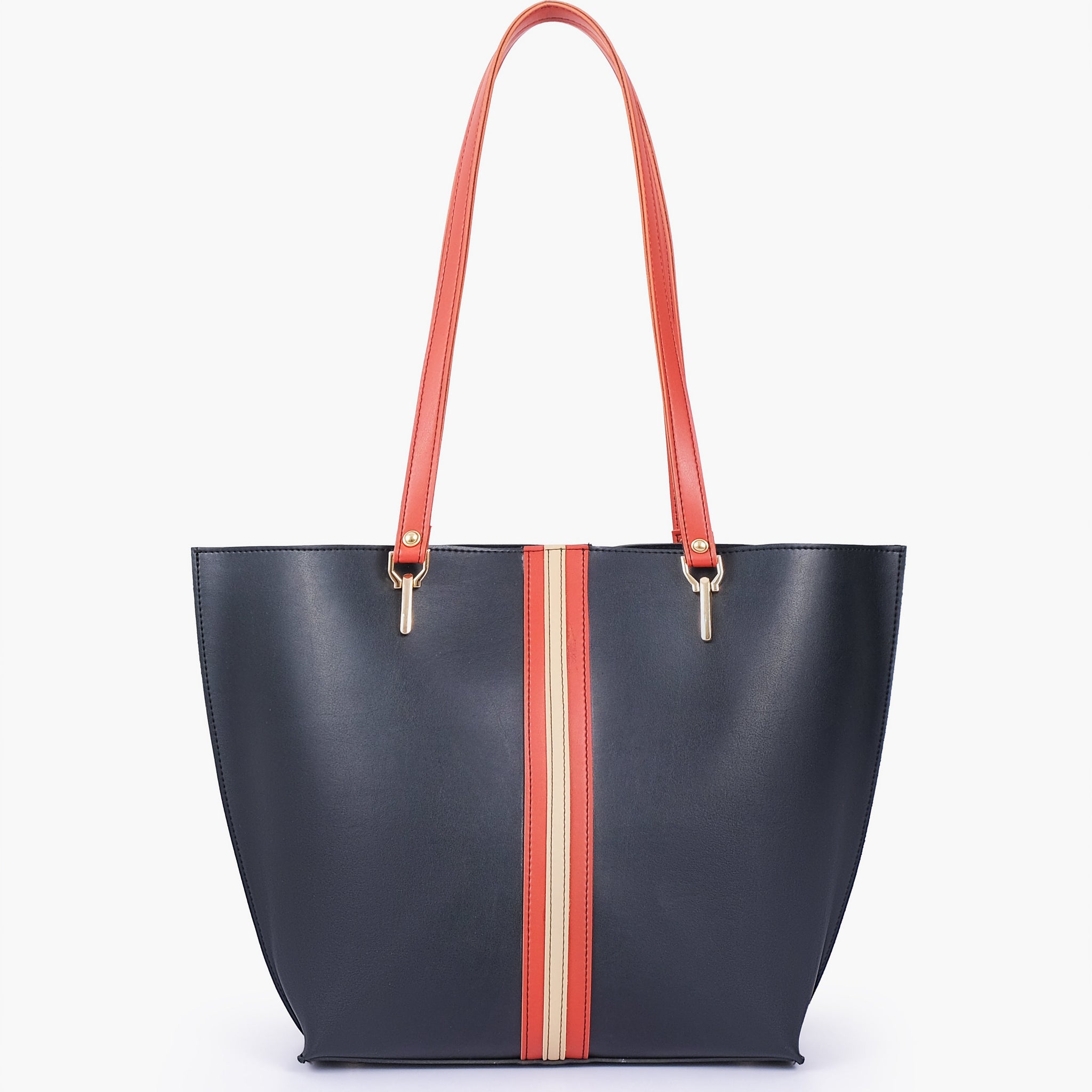 Buy Black centre-stripe tote bag in Pakistan