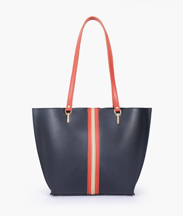 Buy Black centre-stripe tote bag in Pakistan