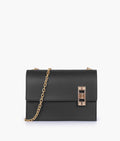 Buy Black chain shoulder bag with twist lock in Pakistan