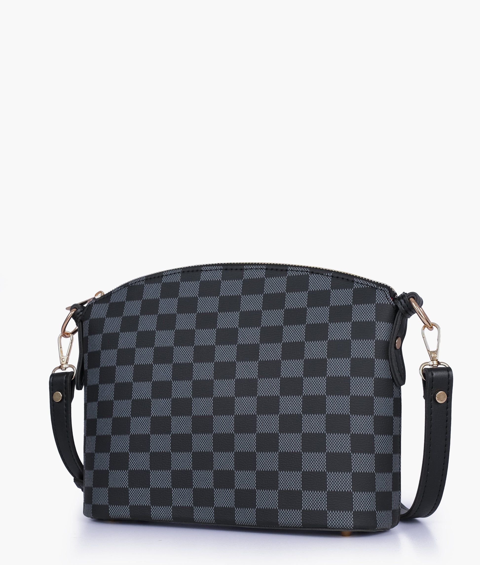 Buy Black checkered dome cross-body bag in Pakistan