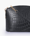 Buy Black crocodile with chain strap cross-body bag in Pakistan