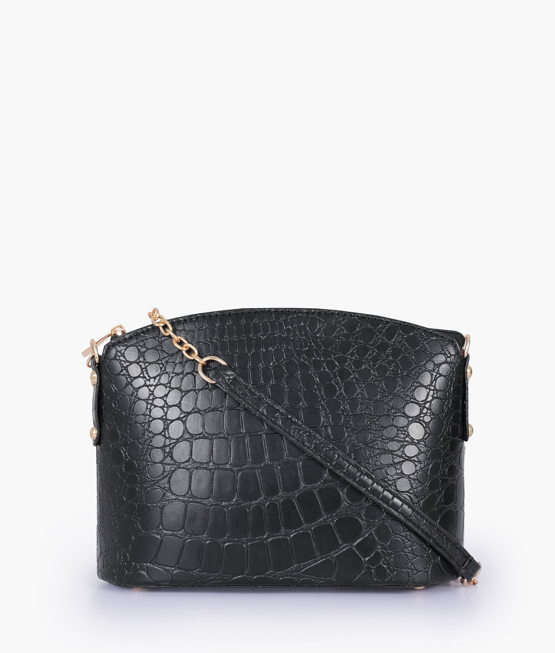 Buy Black crocodile with chain strap cross-body bag in Pakistan