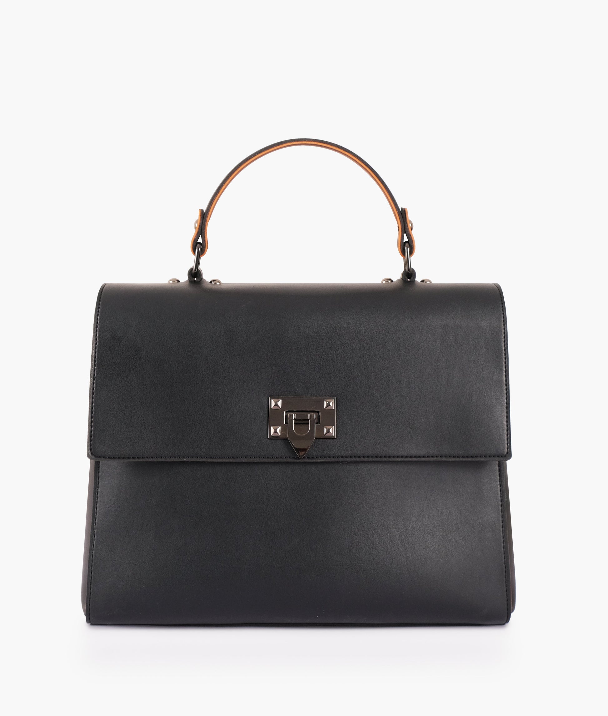 Buy Black flap-over top-handle bag in Pakistan