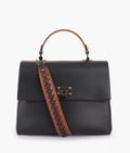 Buy Black flap-over top-handle bag in Pakistan