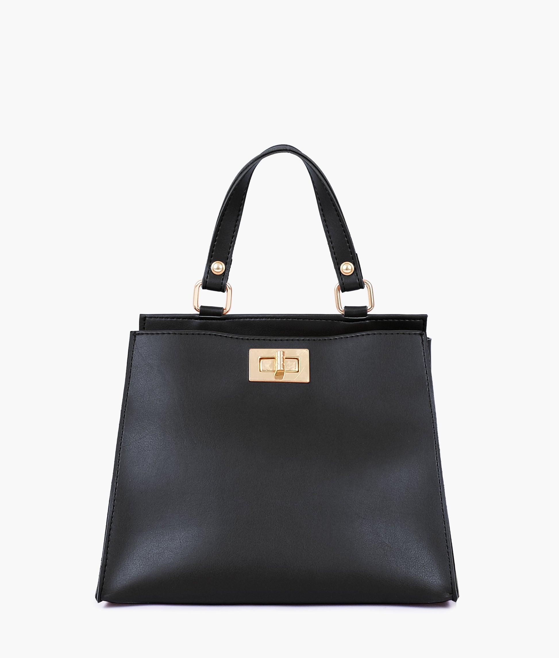 Buy Black front lock top-handle mini bag in Pakistan