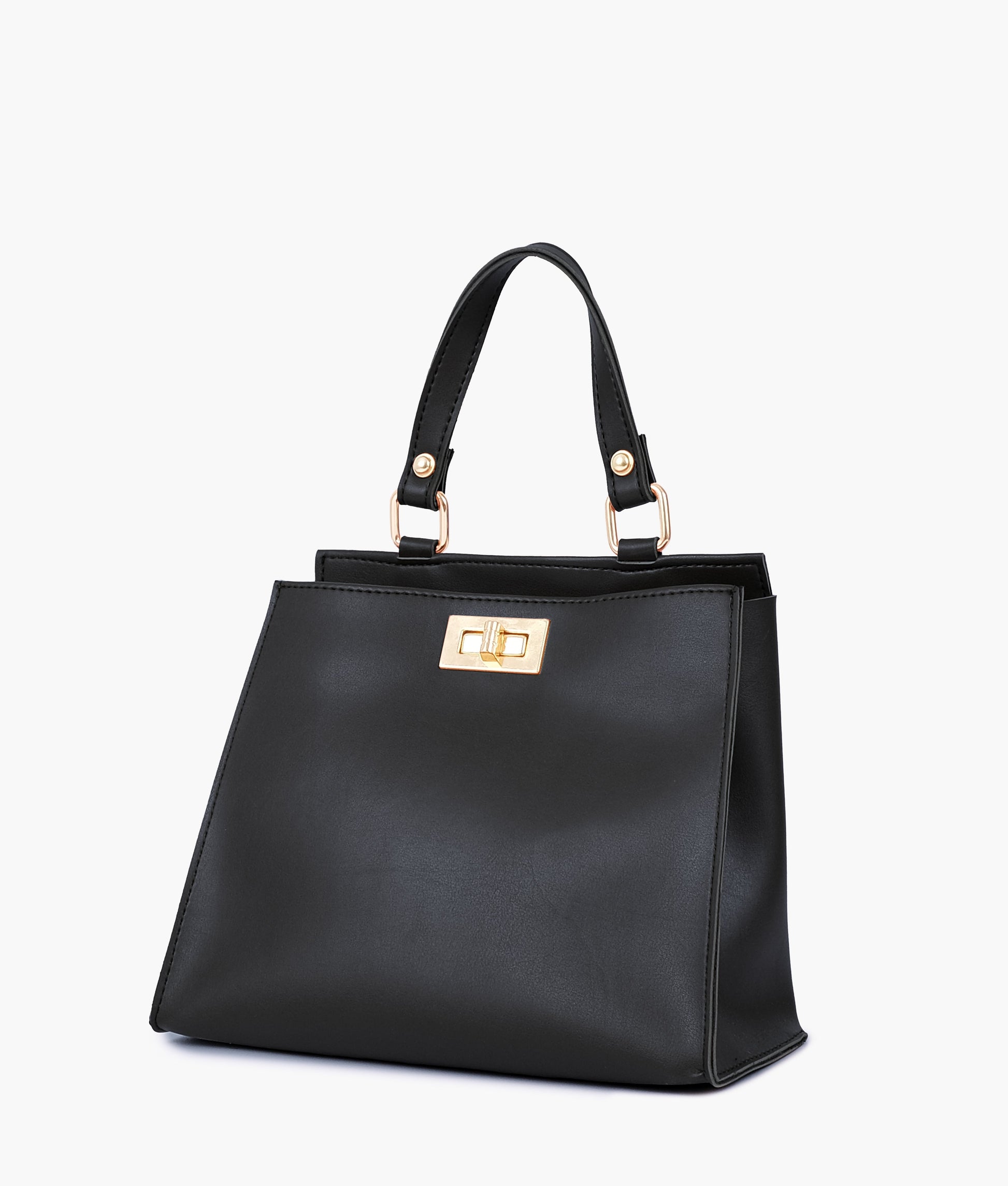 Buy Black front lock top-handle mini bag in Pakistan