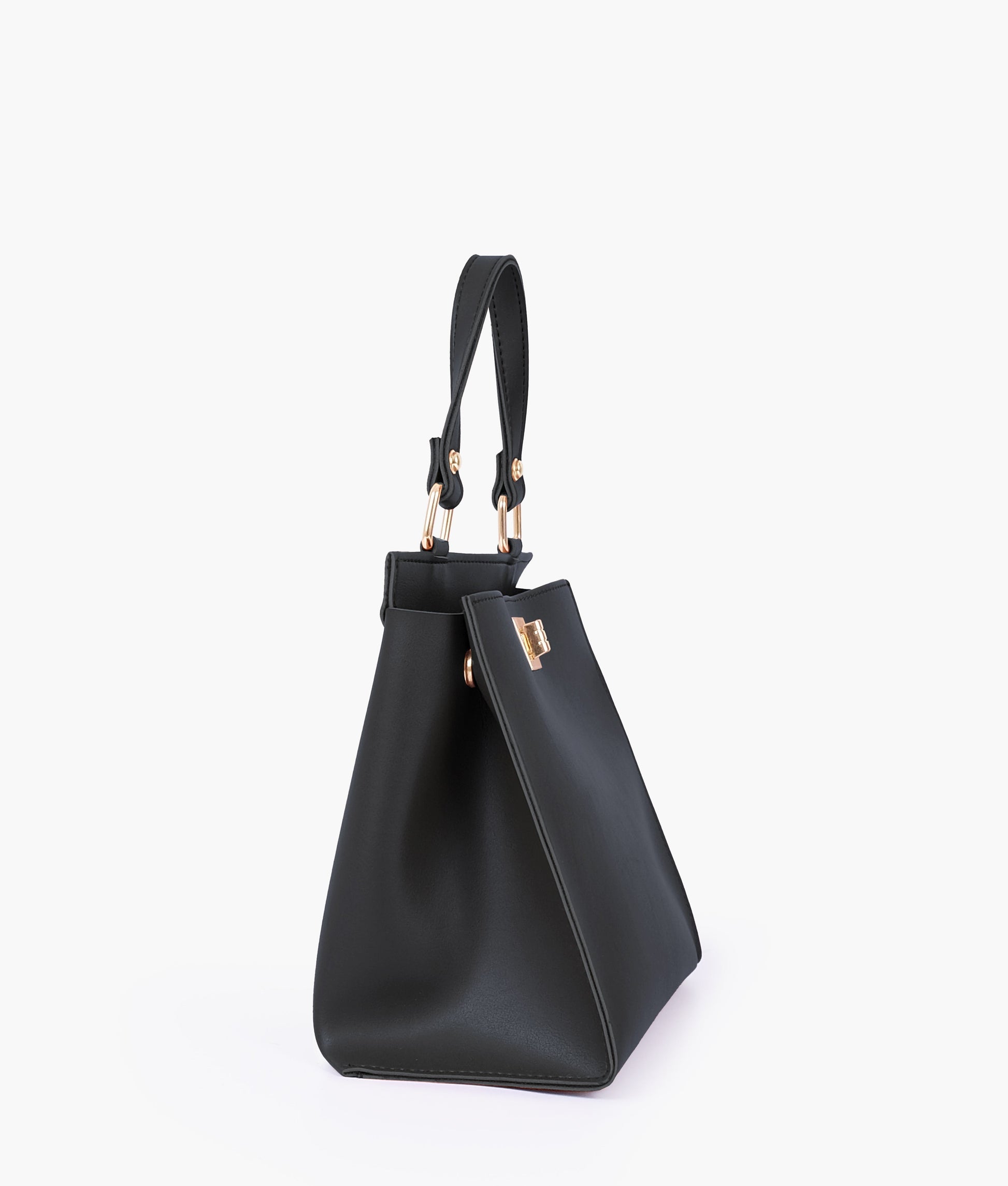 Buy Black front lock top-handle mini bag in Pakistan