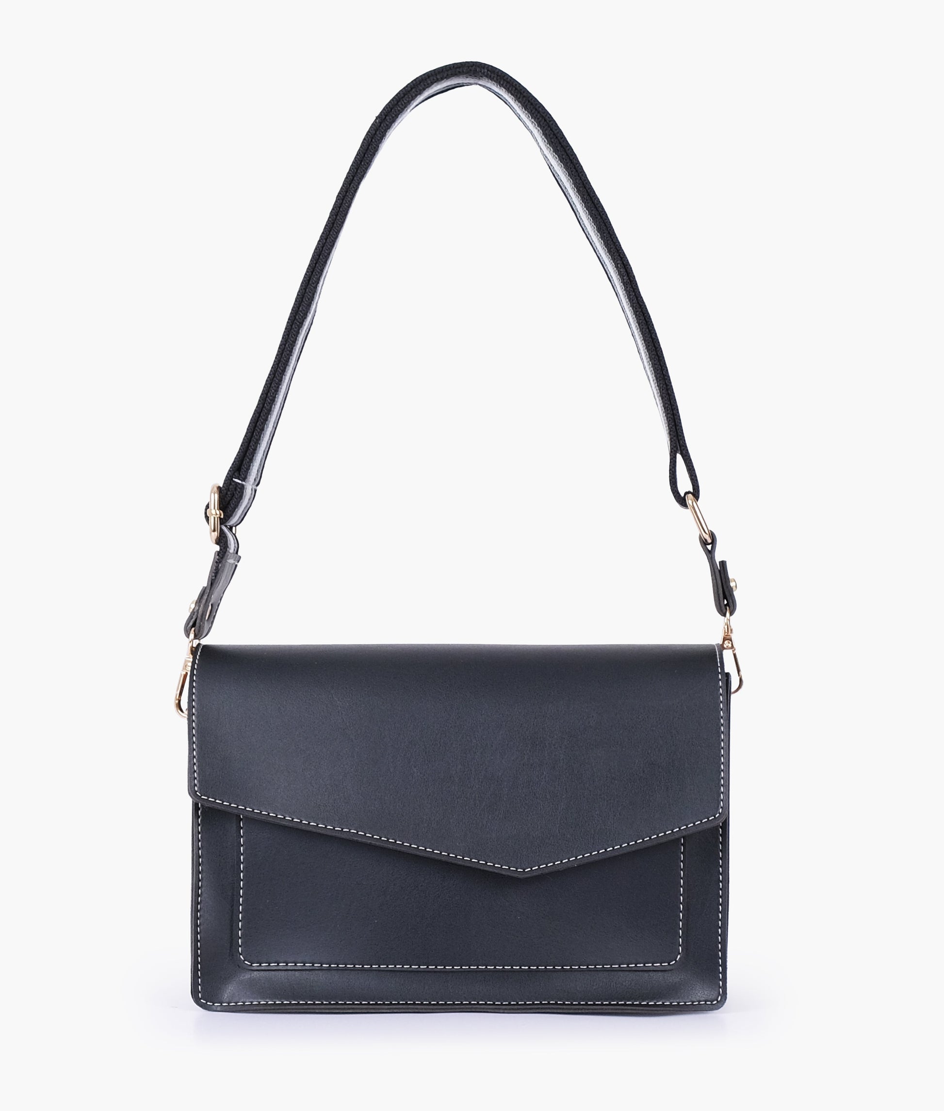 Buy Black half flap cross-body bag in Pakistan