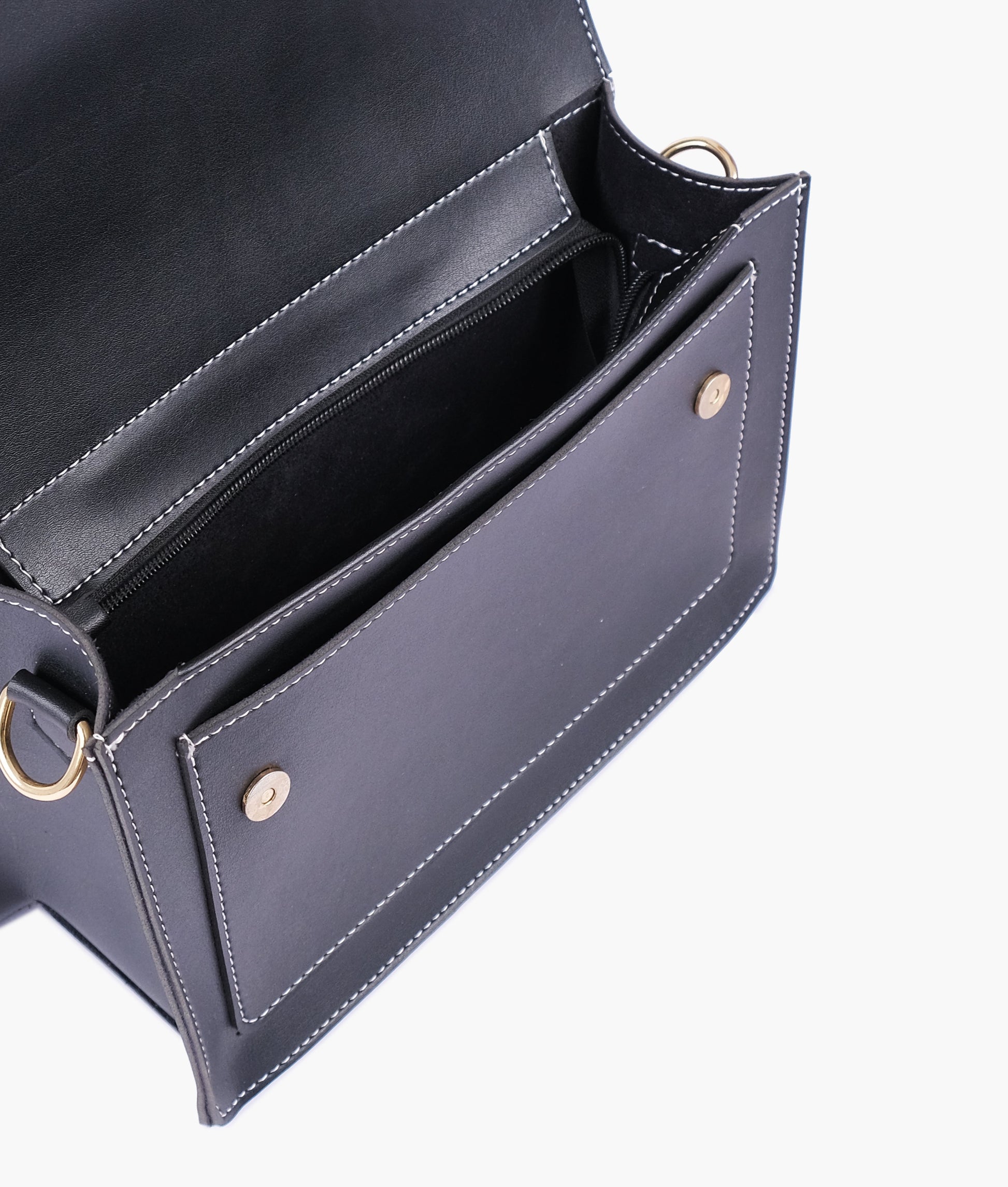 Buy Black half flap cross-body bag in Pakistan