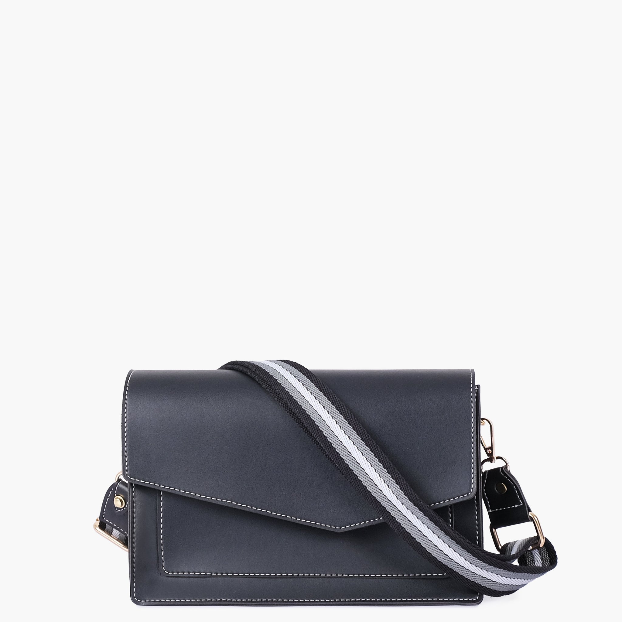 Buy Black half flap cross-body bag in Pakistan