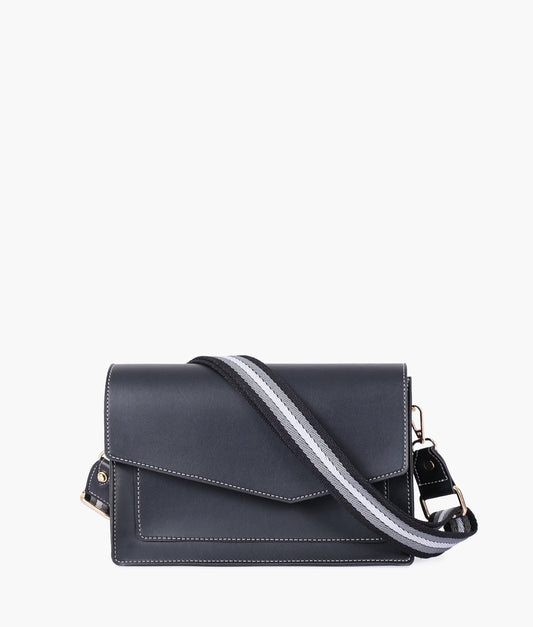 Buy Black half flap cross-body bag in Pakistan