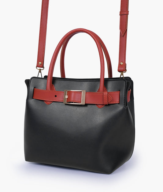 Buy Black handbag with front buckle in Pakistan