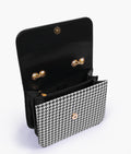 Buy Black houndstooth chain cross-body bag in Pakistan