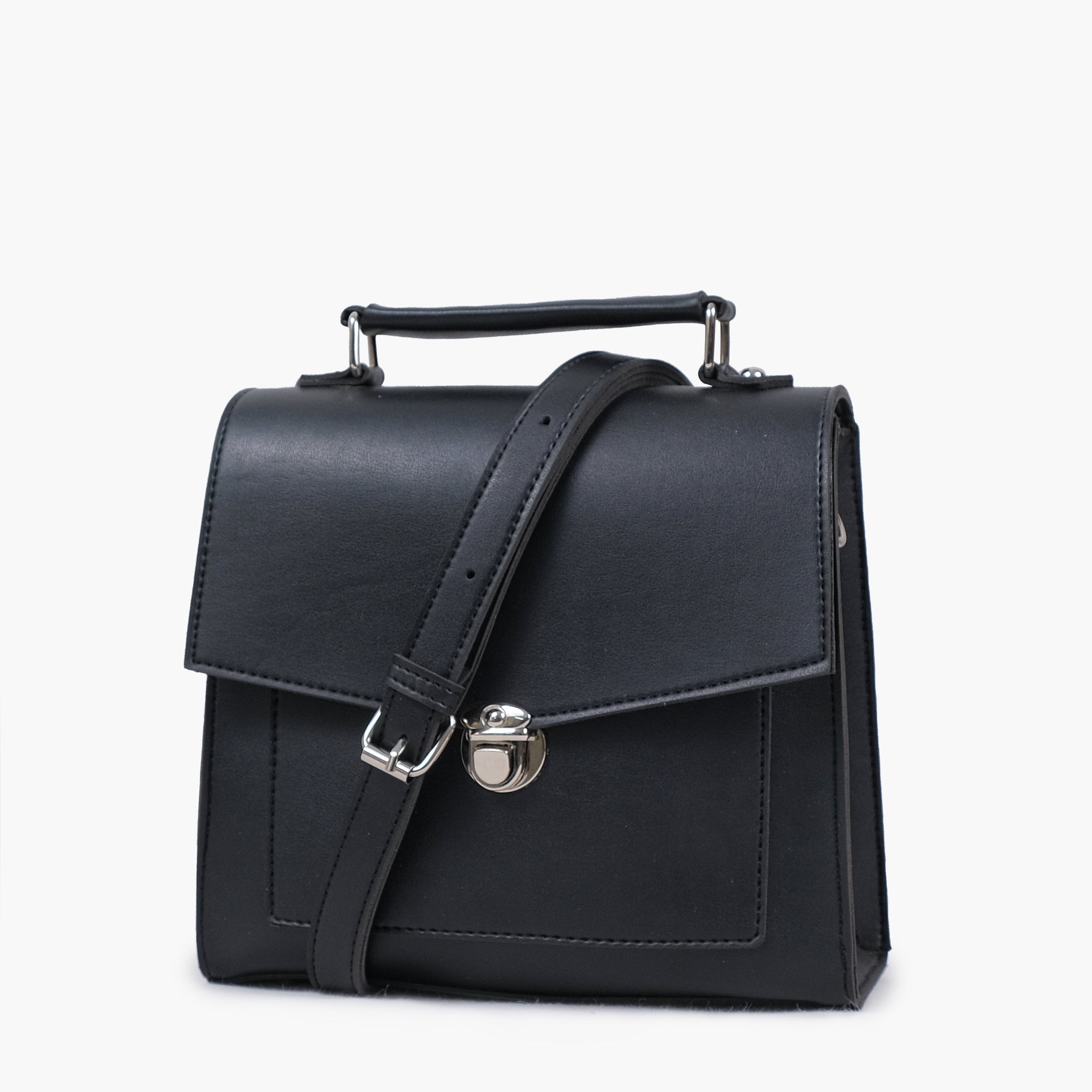 Buy Black push-lock messenger bag in Pakistan