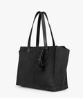 Buy Black suede over the shoulder tote bag in Pakistan