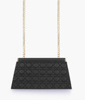 Buy Black quilted evening clutch with snap closure in Pakistan