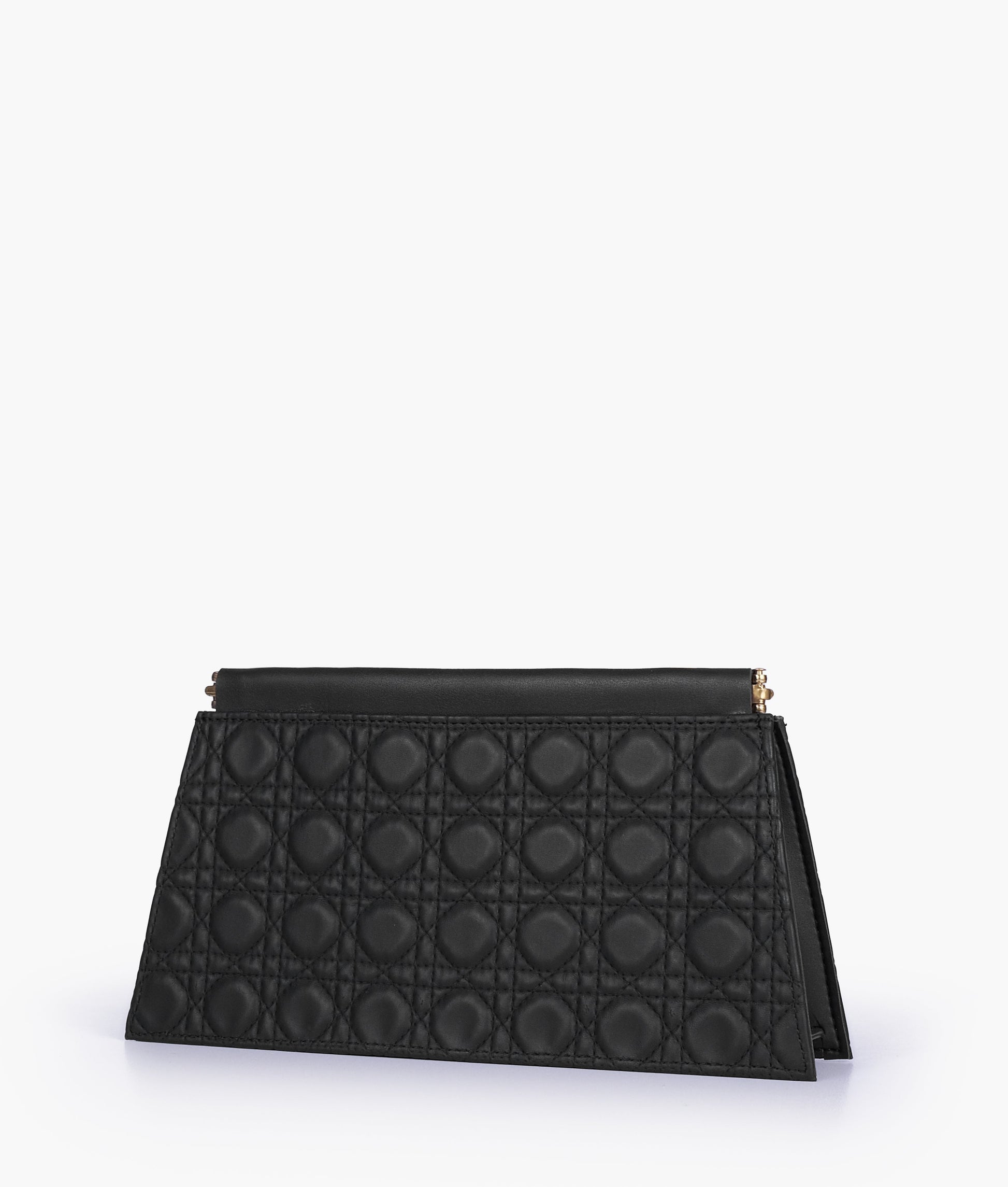 Buy Black quilted evening clutch with snap closure in Pakistan